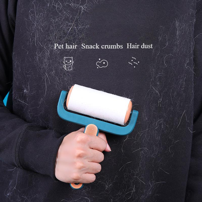 High Quality Short Arm Hair Remover Roller Brush with Detachable Adhesive Paper for Hair and Dust Removal