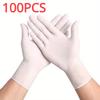 100/50/20 ШТ. Светло-розовые белые одноразовые нитриловые перчатки водонепроницаемые антистатические прочные светло-розовые перчатки кухонные инструменты для приготовления пищи