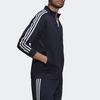 Adidas Мужская куртка в полоску с логотипом и принтом в виде цветного блока, воротником-стойкой, на молнии, в стиле ретро, чернильно-синего цвета H46100