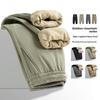 Outdoor Functional Cargo Pants for Men Winter Fleece Lined Thickened Warm Windproof Waterproof Casual Jogger Sports Pants