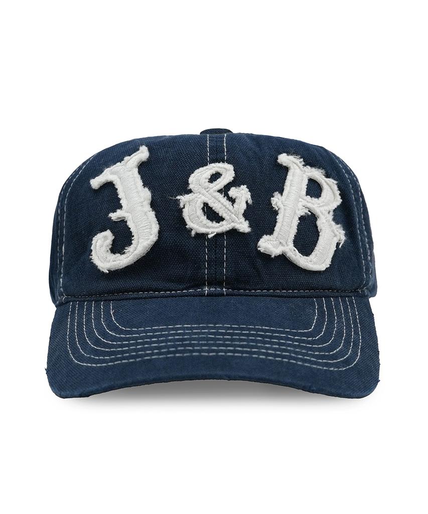 Кепка Jaejeuaenba 6P с потертостями и аппликацией J&B (Винтажный темно-синий)