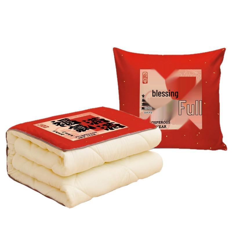 Personalized Pillow Blanket: Two-in-One Sofa Cushion & Backrest with Logo Customization - Ideal for Corporate Gifts