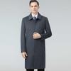 Cashmere Coat Men's Long Knee-length Woolen Down Lining Coat Middle-aged Dad Winter Coat Lapel Thickened Windbreaker