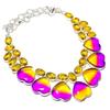 Bi-Color Tourmaline, Citrine Gemstone 925 Sterling Silver Necklace 18"