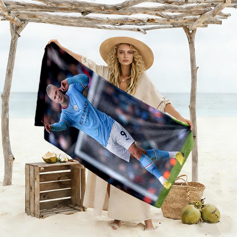 Haaland Number Beach Towel Super Soft & Absorbent Comfortable Lightweight