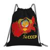 СССР Серп и Молот CCCP Российский Советский Флаг Рюкзаки Модные Сумки на Шнурке Сумка для Мелочей Книжные Сумки для Путешествий Школы