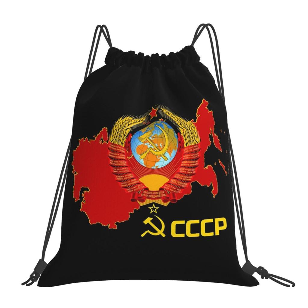 СССР Серп и Молот CCCP Российский Советский Флаг Рюкзаки Модные Сумки на Шнурке Сумка для Мелочей Книжные Сумки для Путешествий Школы