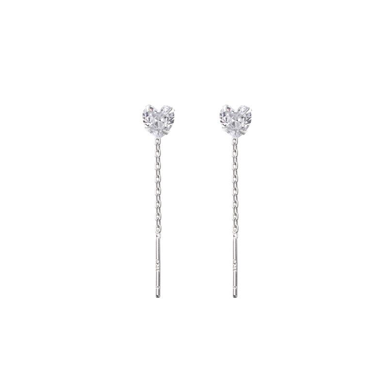 VENTFILLE 925 Sterling Silve Hoop Earring for Women Office Versatile Zircon Tassel Ear Threads Jewelry Birthday Gift Dropship
