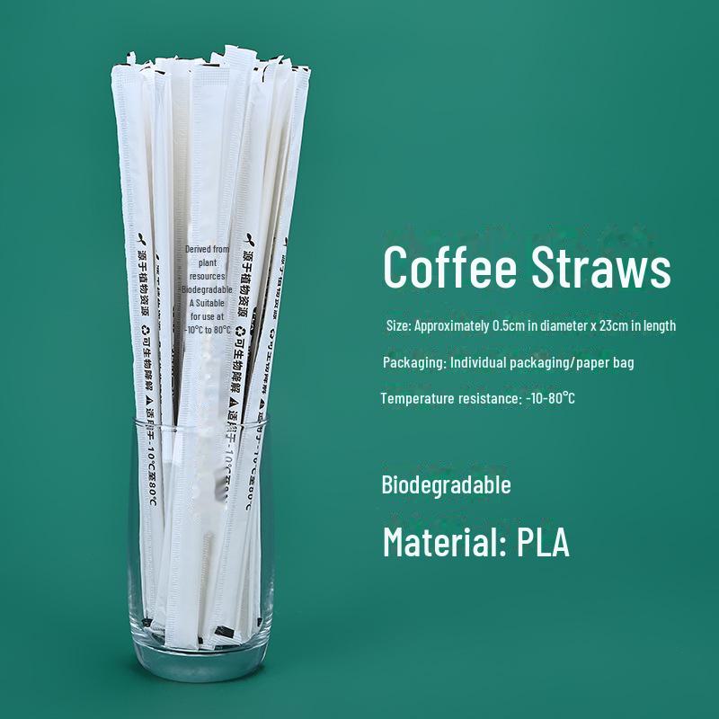 Разлагаемая трубочка для помешивания кофе из PLA, с тремя отверстиями, одноразовая для горячих напитков и чая с молоком