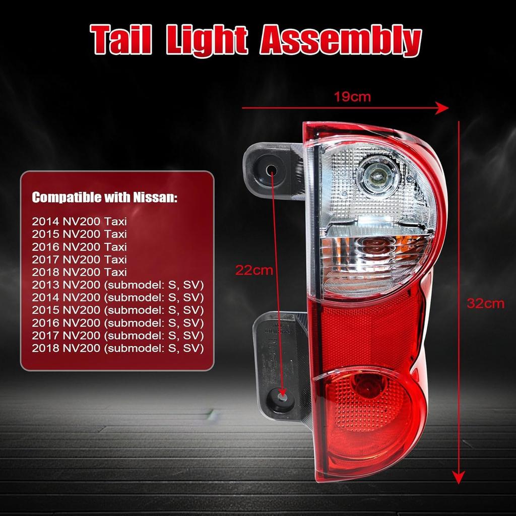 Левая задняя фара в сборе прозрачная красная линза с лампами для Nissan NV200 2013-2018 сторона водителя