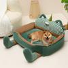 Новая зимняя теплая будка с большими глазами, милый диван-будка, коврик для сна собаки, питомец, будка среднего размера