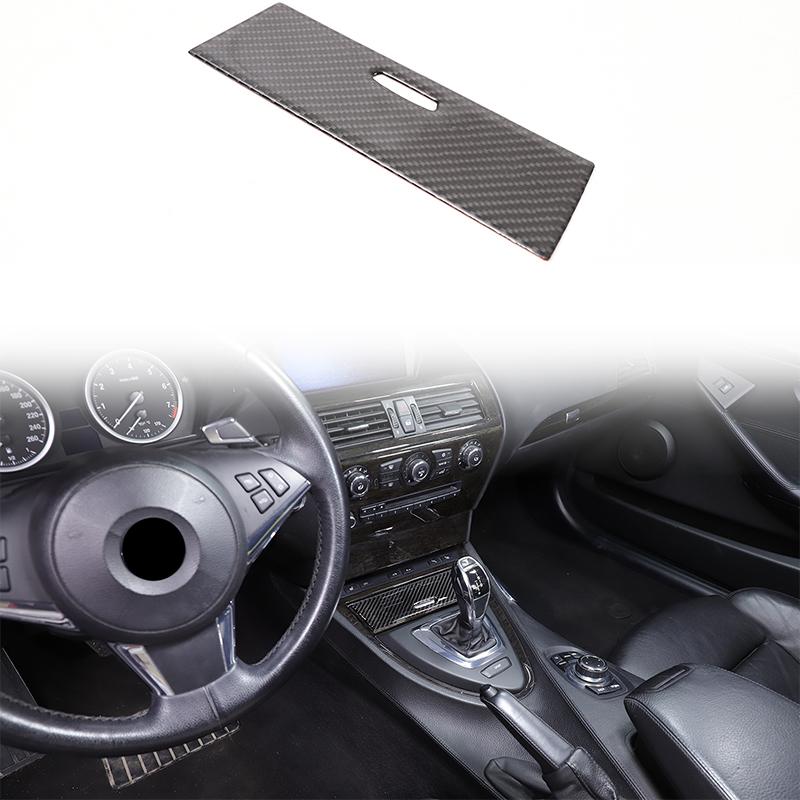 For BMW 6 Series E63 E64 2004-2009 Soft Carbon Fibre Car Center Console Cigarette Lighter Frame Panel Trim Sticker Accessories