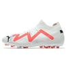 Future Match Круглый носок Шнуровка MG (Резиновые короткие шипы) Футбольные бутсы с амортизацией Мужские футбольные бутсы Бело-красные 107373-01