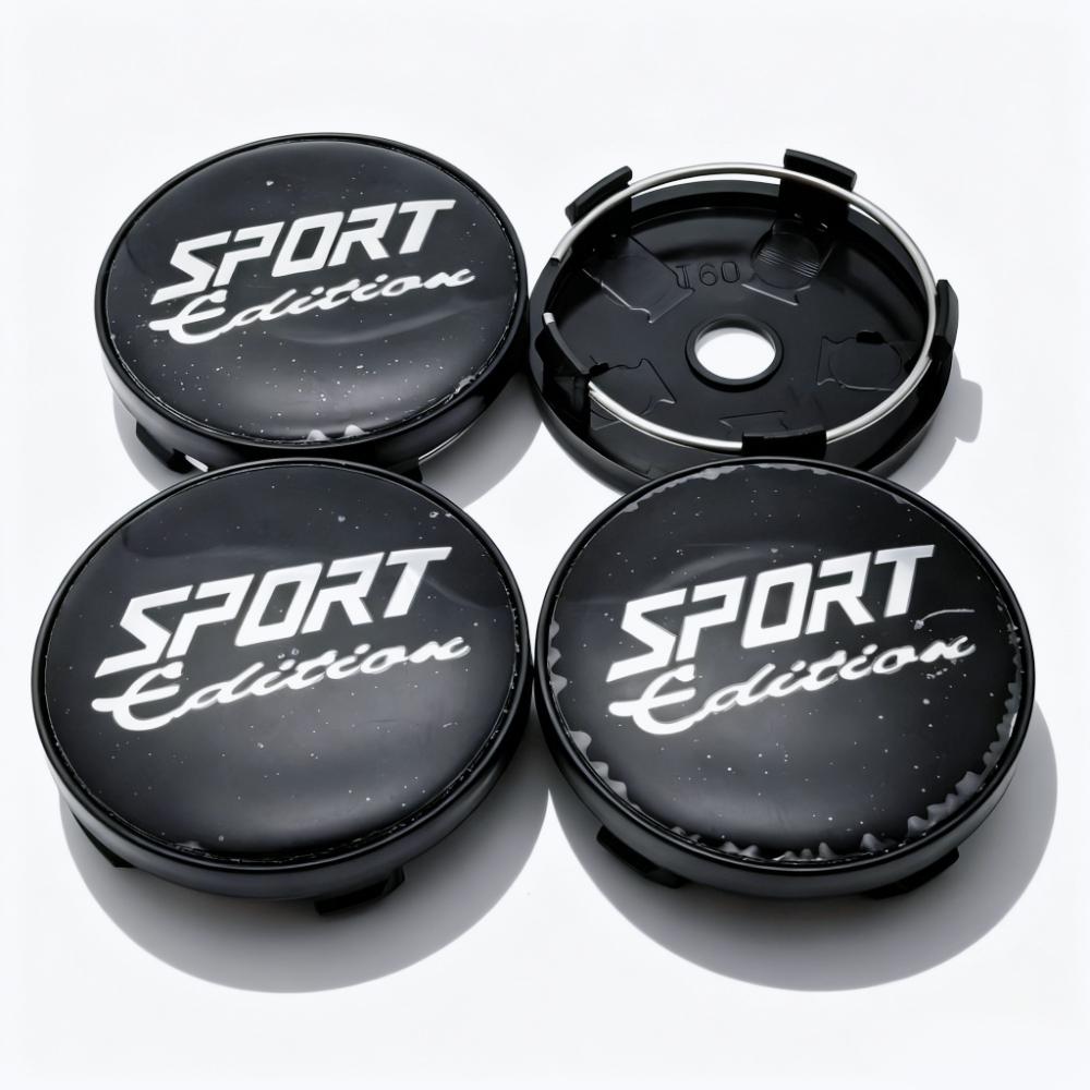 4pcs Sport Edition Logo Emblem Car Wheel Center Caps O.D 60MM 56MM Rim Hubcaps Dust Cover Wheels Hub Cap Replace Car Accessories