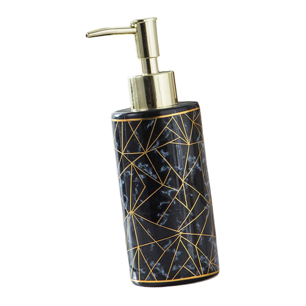 300ml Marble Ceramic Lotion Dispenser Refillable Soap Pump Bottle Empty Bottle Upgrades for Hand Sanitizer and Shampoo