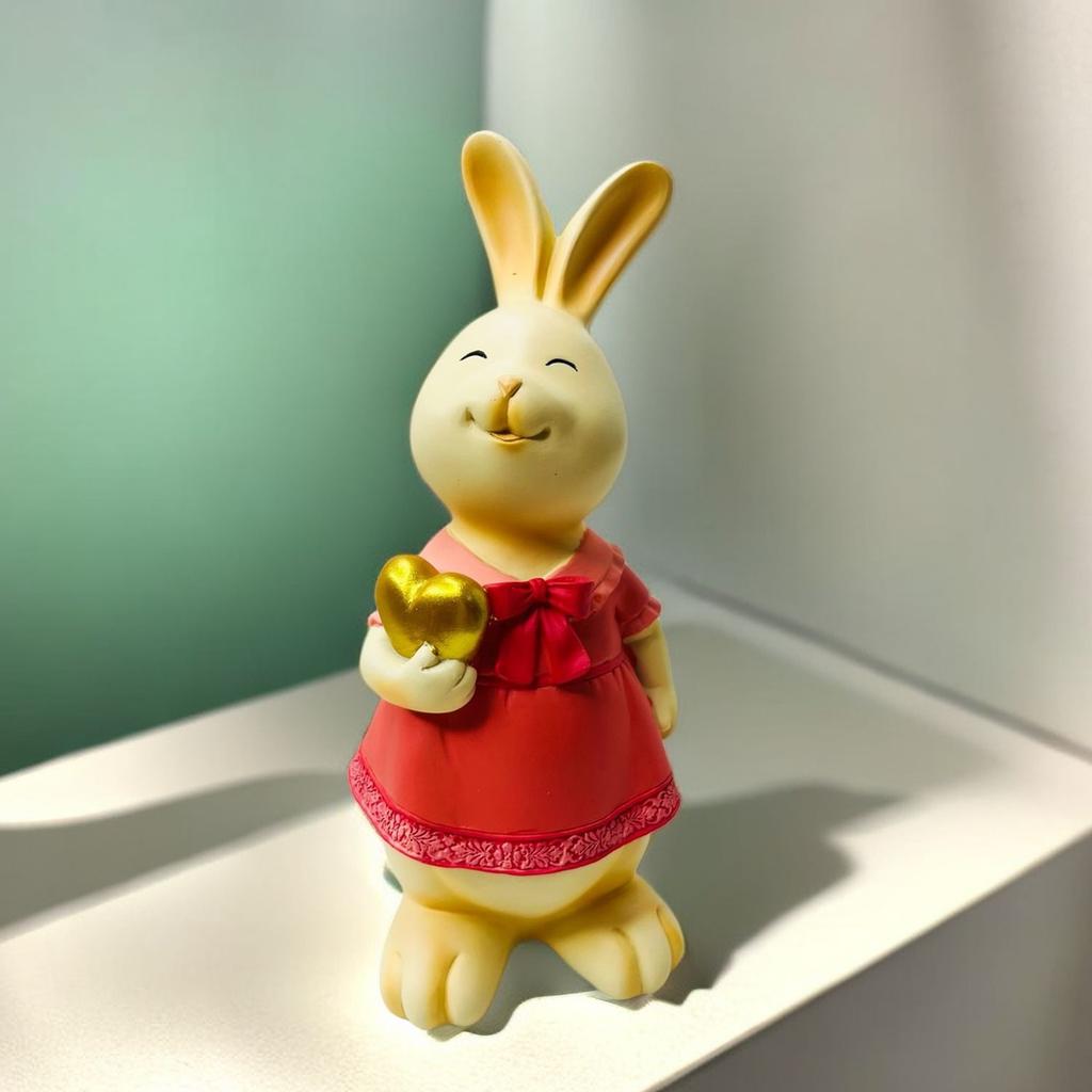 Creative Design Couple Bunny Ornaments Home Tabletop Living Room Resin Craft Decoration Valentines Day Wedding Gift