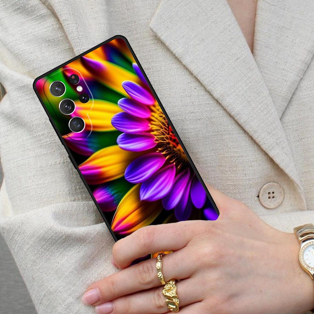 Flower Rainbow Colour Pattern Cell Phone Case for Samsung Galaxy S26 Ultra S25 S24 S23 S22 S21 S20 Note10 Cover