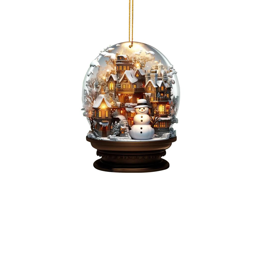 Рождественские украшения Рождественский снеговик Акриловые украшения Уникальное украшение в виде снежинки Изысканный кулон в виде шара