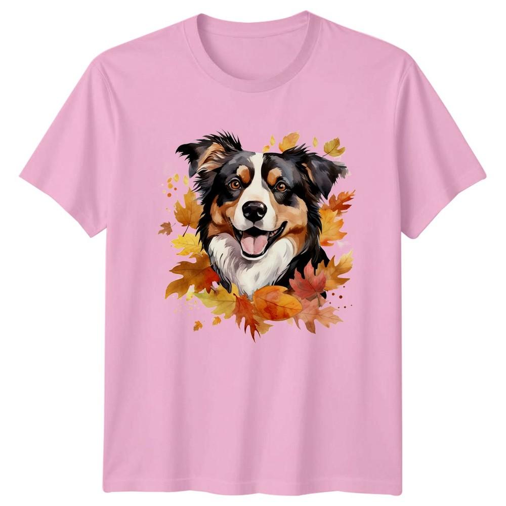 Cute Fall Dog Watercolor Clipart TShirt Aussie Gift For Him And Her