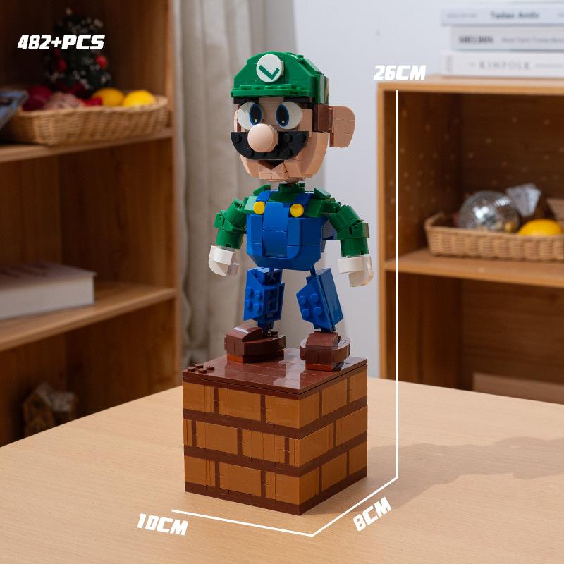Конструктор Super Mario Bros Йоши Луиджи Звезда Сборка Вопросительный знак MOC 3D Модель Марио Мини Кирпичик Игрушка на Рождественский подарок