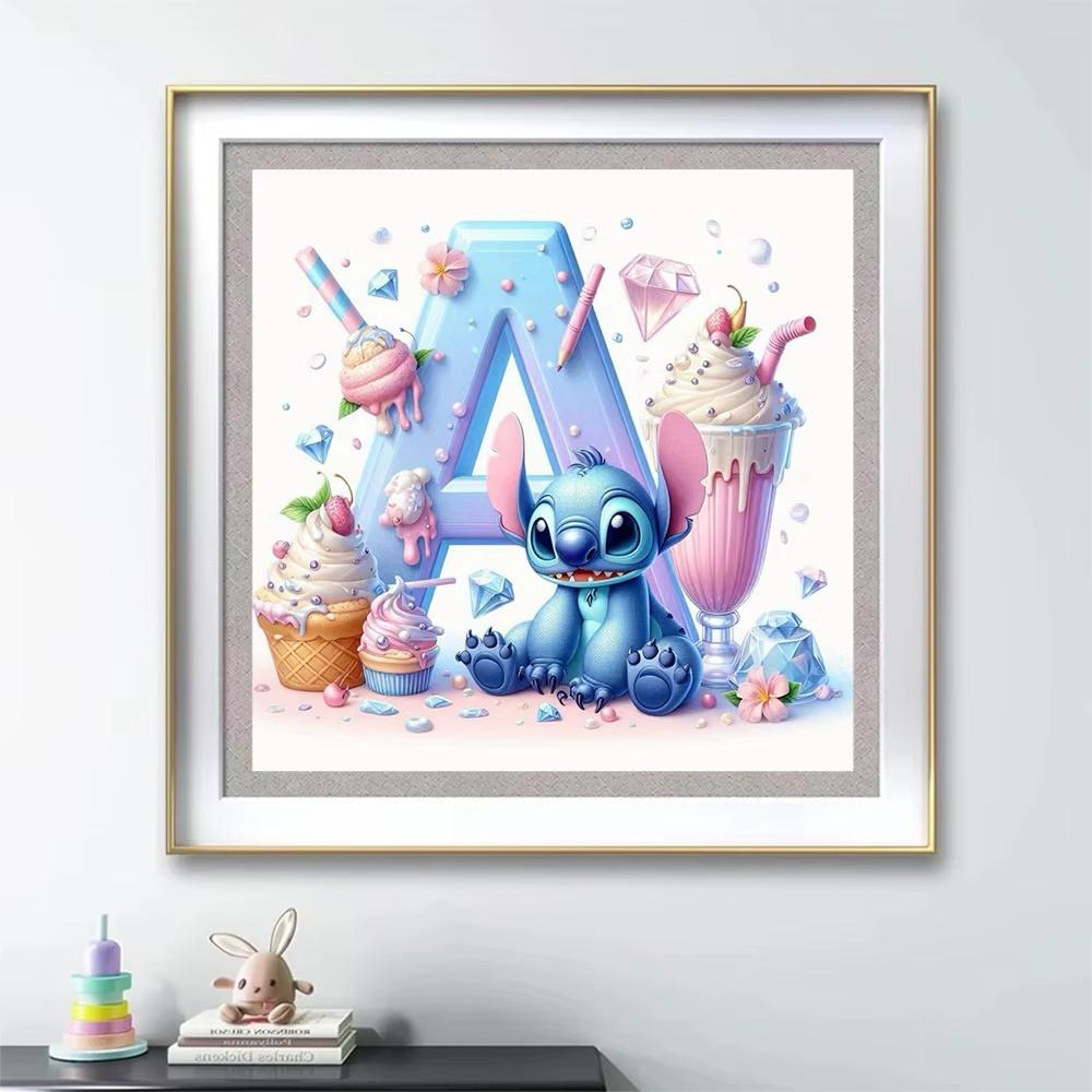 Disney Алмазная вышивка Стич Мультяшный Мозаика Новое поступление 26 Букв Картина Стразы Картина Мороженое Декор Детской Комнаты