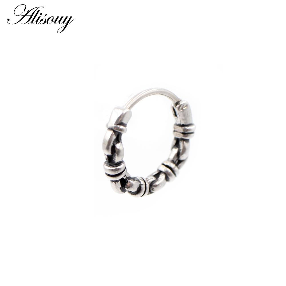 Alisouy 1 шт., серьги-кольца в стиле панк, готики, из нержавеющей стали, простые круглые серьги-кольца, рок-ролл, мужские и женские ювелирные изделия в стиле хип-хоп