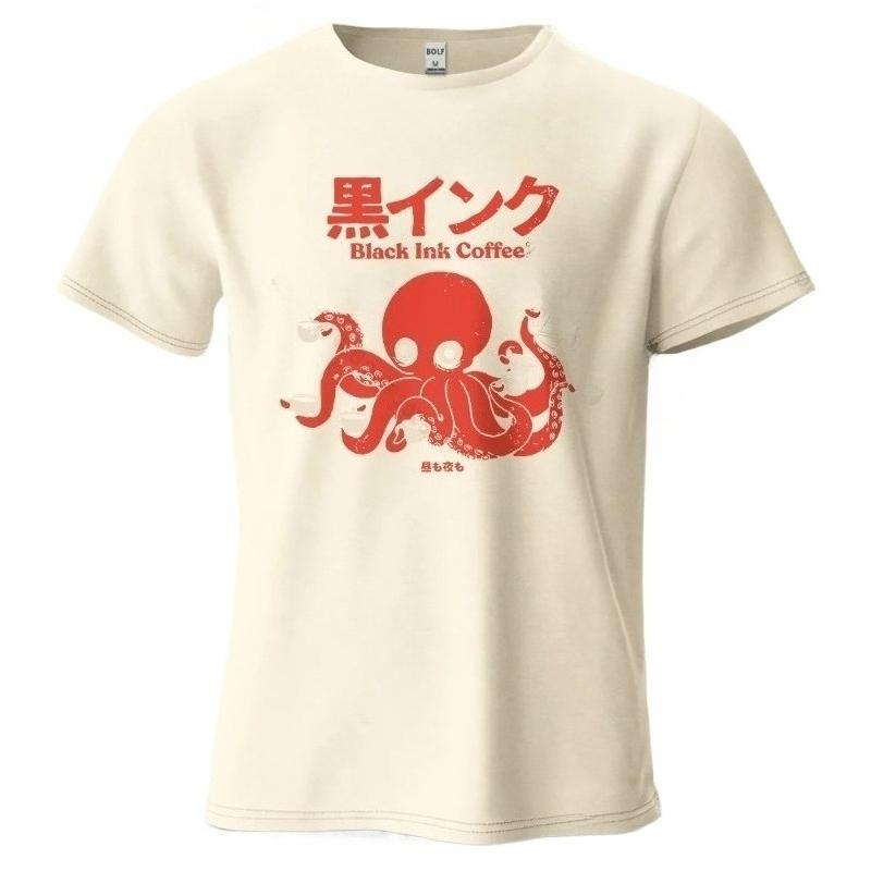 Ink Coffee Creative Mens TShirt 100 Cotton Oversized Soft Breathable Charming Graphic Vintage Tees Tops Streetwear Loose Fit