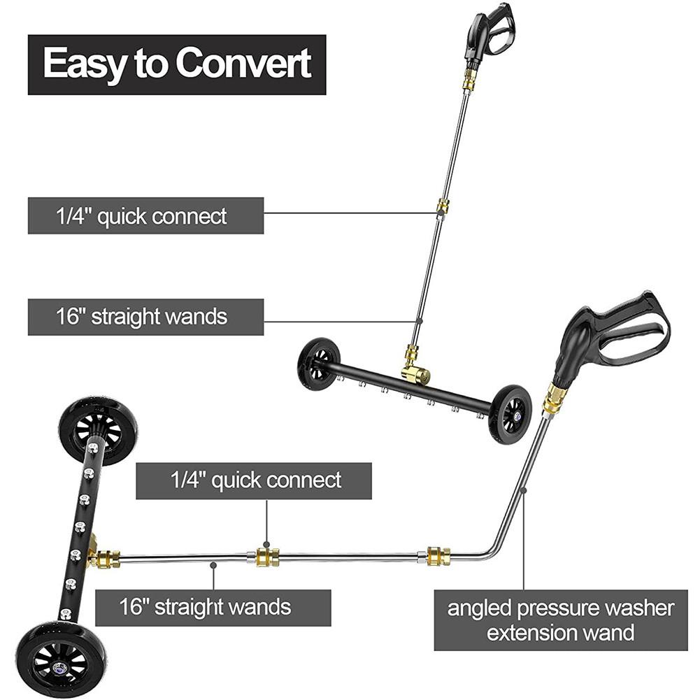 4000 PSI Car Chassis High Pressure Washer Floor Wash Water Broom 22 Inch Dual Function Undercarriage Surface Cleaner