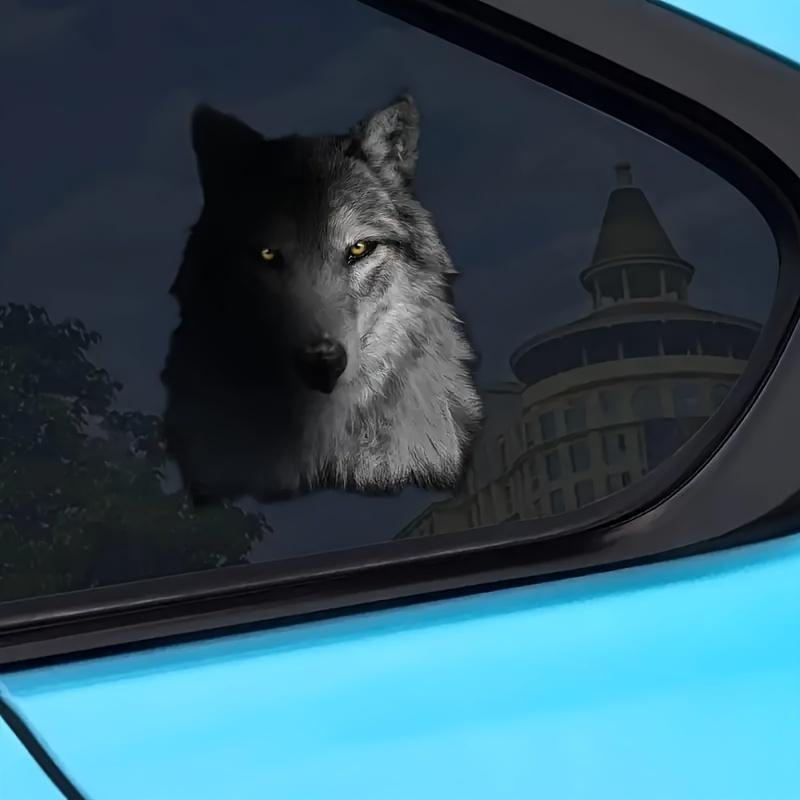 3D наклейки на автомобиль с рисунком волка, водонепроницаемые, для самостоятельного изготовления, автомобильные окна, крутые солнцезащитные виниловые наклейки, украшение для автомобиля с животными