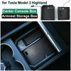 For Tesla Model Y L Juniper 2025 Center Control Armrest Storage Box YL 3 Highland USB Type C Charging Hub Glasses Clip Organizer