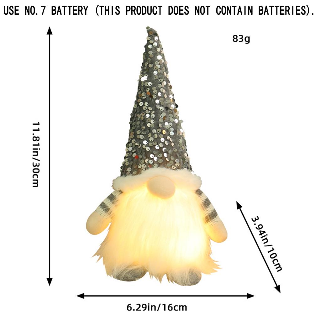 Рождественские украшения Рождественские блестки с огнями Кукла Рудольф Рождественские светящиеся безликие кукольные украшения
