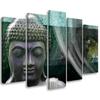 Five Piece Picture Canvas Print Zen Buddha Turquoise Wellness