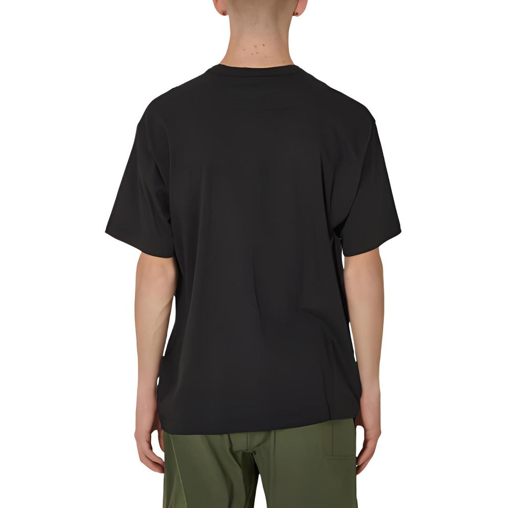 STONE ISLAND Хлопковая футболка с вышитым логотипом, окрашенная в готовом виде, черная, мужская, топ 801520457-V0029