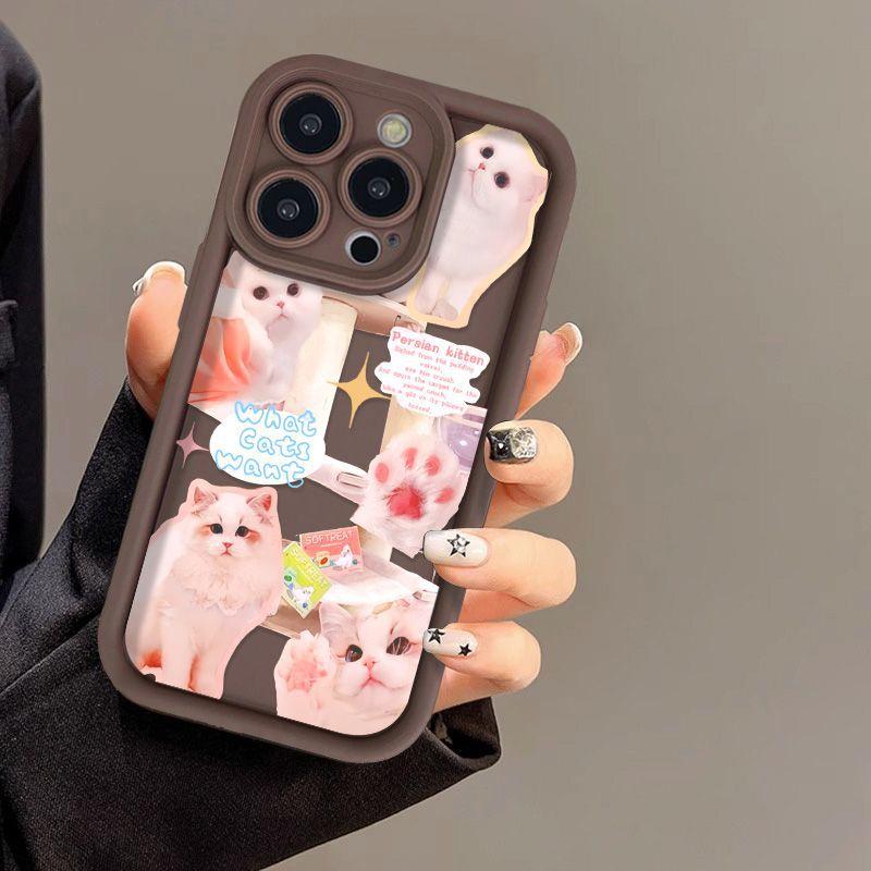Милый кот подходит для нового чехла для мобильного телефона iPhone17 15promax модель для пары 12/11 высокая стоимость 14