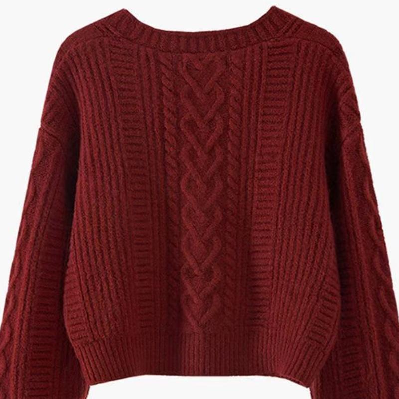 Women Outerwear Elegant Autumn Winter Coat Loose Matching Cardigan for Women Long Sleeve Top Vintage Casual Basic Top Sweater Knitwear