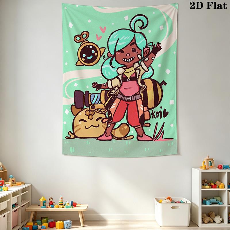 Slime Rancher-inspired Pattern Home Decor Tapestry, Wall Hanging, Decorative RV Wall Cloth.XGT0914195