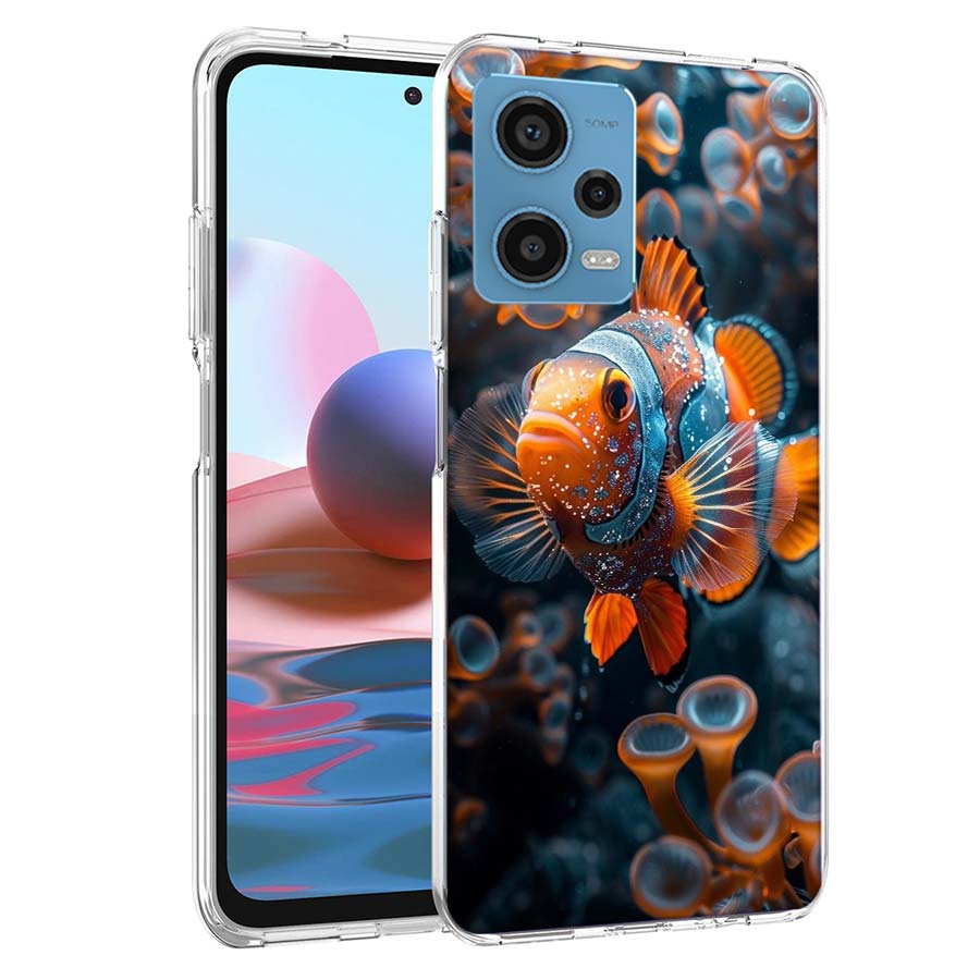 Чехол для телефона с рыбой-клоуном и морской анемоной для Redmi Note 13 12 14 15 Pro Plus 13R 11 11T 11E 11S 10 Pro 10S 9 9S, прозрачный чехол из ТПУ
