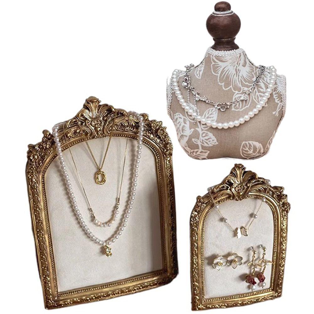 Flower pattern Jewelry Display Bust Model Vertical Desktop Necklace Mannequin Ornament