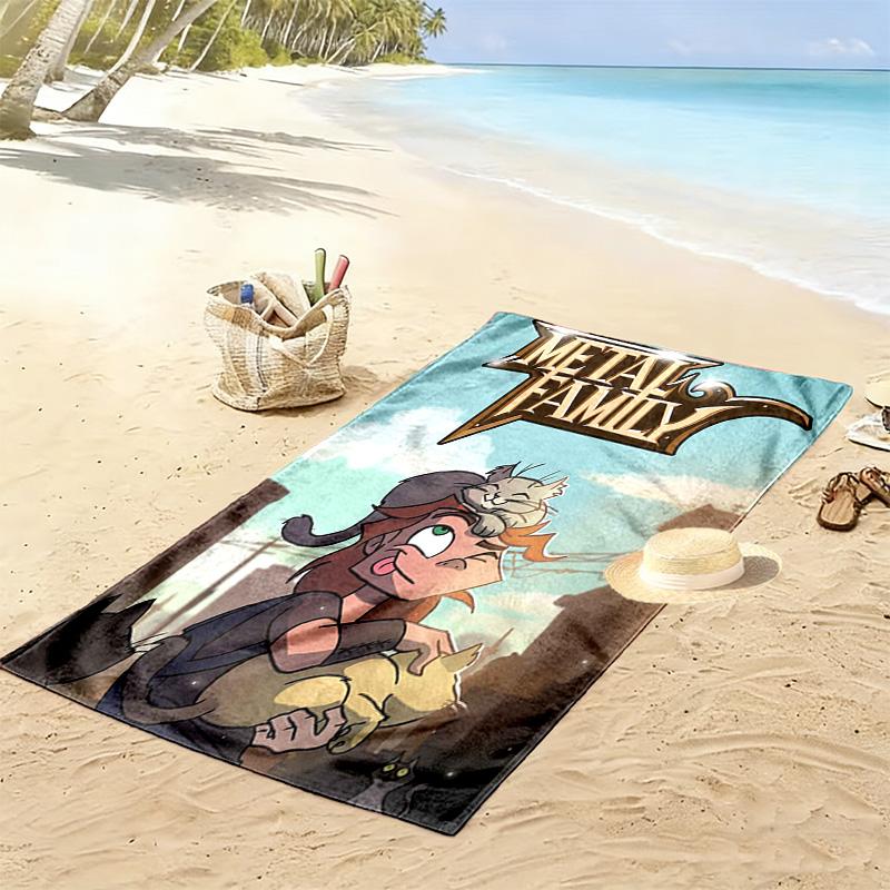 metal family 2D Flat Print Beach Towel, Large Soft Quick Dry Towel for Beach Camping SwimmingDSTJ0925135