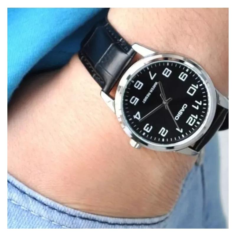 Casio Серия STANDARD Серия DRESS Ретро Повседневный Деловая Классика Кварцевый Механизм Кожаный Ремешок Японские и Корейские Часы Мужские Часы MTP-V001L-1B