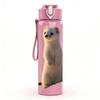 1PC Stoat Small Furry Wild Animal Print 750ml Color Plastic Sports Water Bottle Leakproof Flip Straw Lid Suitable for Sports Office Home Use