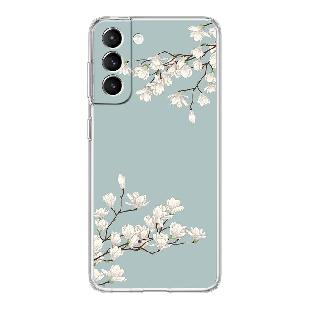 Чехол для телефона 'Цветущая вишня' для Samsung Galaxy S24 S23 S22 S20 Ultra S21 FE 5G S10 S9 Plus S10E S8 Мягкий силиконовый прозрачный чехол