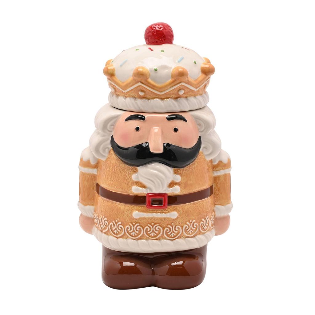 Santa & Friends Ceramic Gingerbread Nutcracker Treat Jar