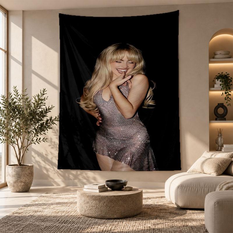 Decorative Tapestry,Sabrina Carpenter Printed Wall Art, Lightweight Wall Hanging For Bedroom Background