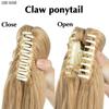 MISS WIG Synthetic Claw Clip In Wavy Ponytail Extension Fiber Hair Piece Wavy Straight Ponytail Wig Extensions For Women
