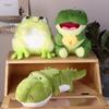Cute Cartoon Frog Crocodile Plush Toy Soft Stuffed Doll Toy Lovely Throw Pillow Home Decoration For Kid Birthday Gifts