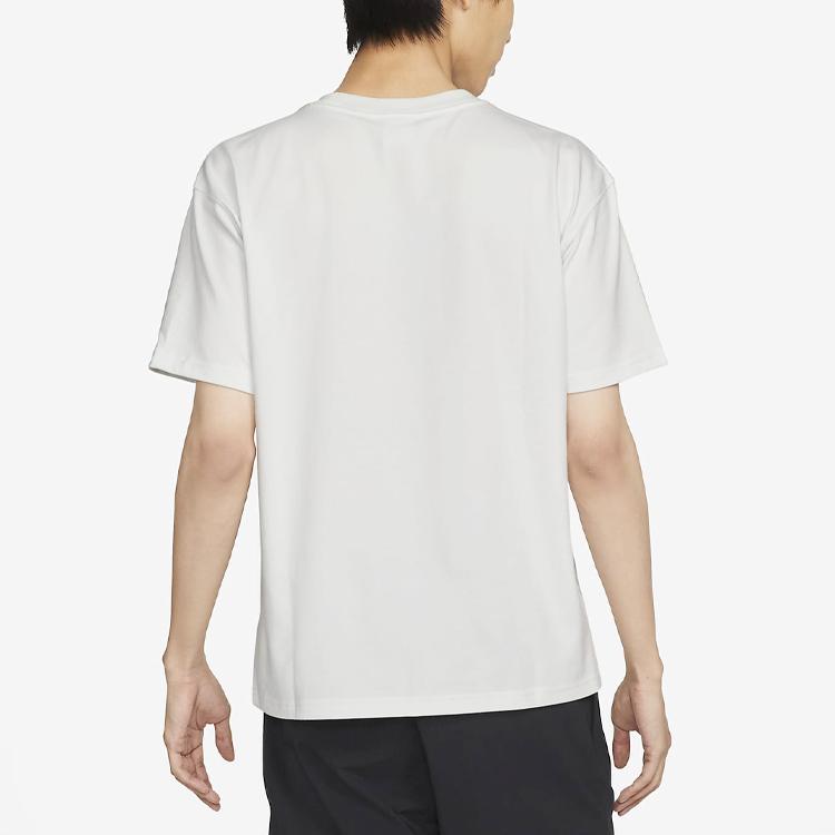 Nike Pure Color Front Pattern Print Crew Neck Short Sleeve T-Shirt Men Tops White DQ1816-121