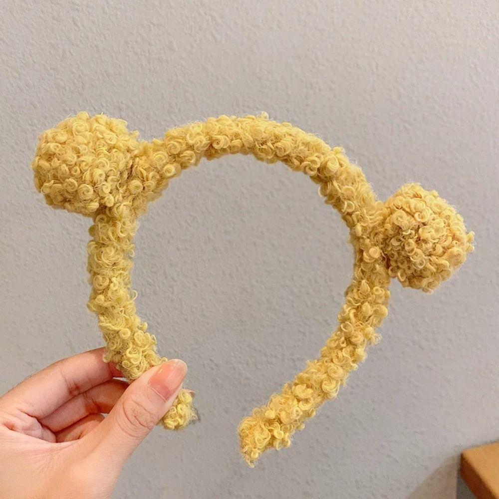 Плюшевые медвежьи ушки, повязки для волос, цветные обручи для волос, милые плюшевые повязки для девочек