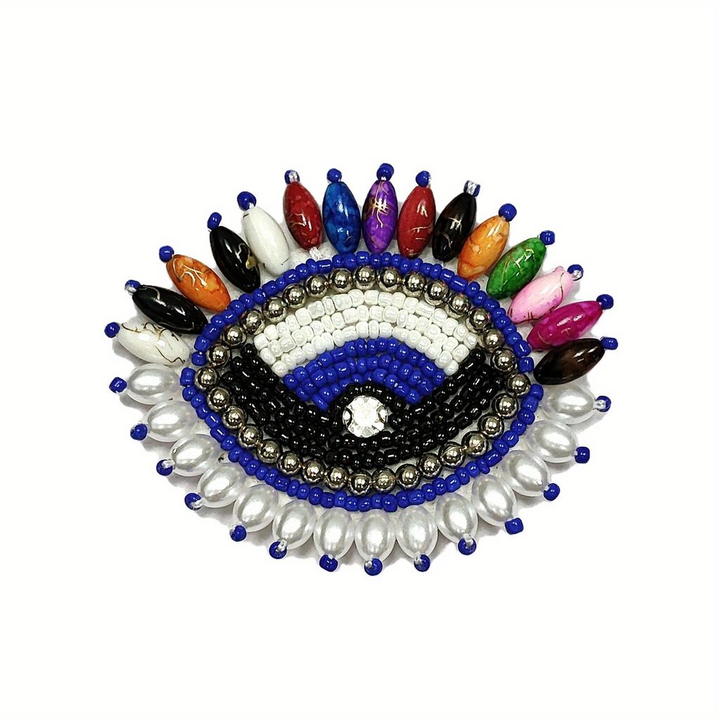 1 шт. Ручная работа, расшитый бисером глаз, тканевый значок «Глаз дьявола», аксессуары для украшения обуви из кожи, обувь и аксессуары, аксессуары для одежды