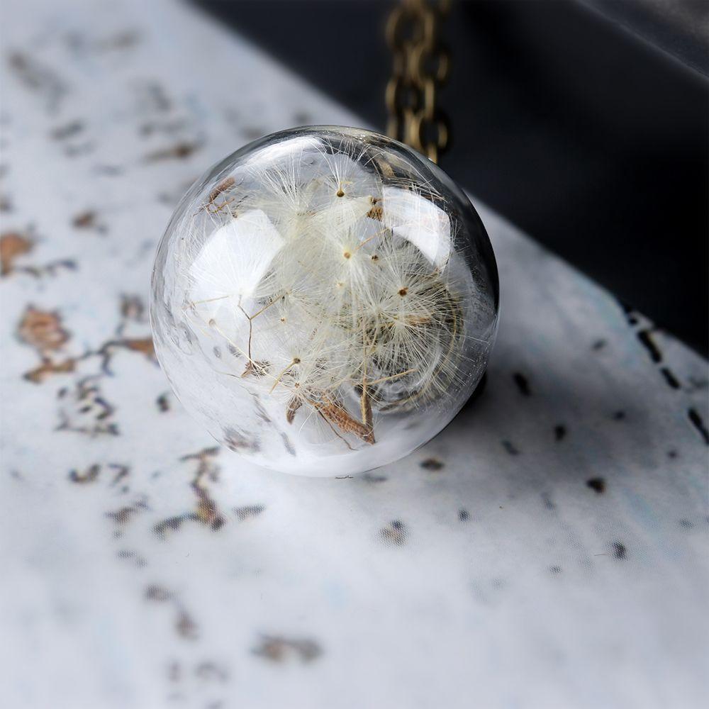 Модный подарок для нее, новый ожерелье с подвеской в виде прозрачного хрустального шара ручной работы в виде одуванчика